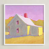 "Canary Cottage" - Art Print in Lavender Sky by Carol C. Young - Framed
