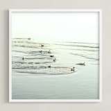 "Soft Landing" - Art Print in Lake by Debra Pruskowski - Framed