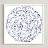 "Sardines" - Art Print in Indigo by Bryn Wears-Fitipaldi - Framed