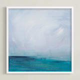 "Distant Island Pier" - Art Print in Soft Water by Julia Contacessi - Framed