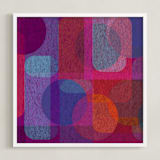 "Scandinavian Modern Revisit" - Art Print in Electric Crimson by Lisa Sundin - Framed