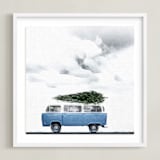 "Christmas in Jupiter" - Art Print in Christmas Blue by Maja Cunningham - Framed