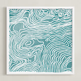"Be. Here. Now." - Art Print in Ocean Blue by Ria Sharon - Framed