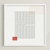 "Folded Lines" - Art Print in White by Jennifer Morehead - Framed