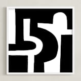 "Bold Pathways" - Art Print in Black on White by Ilana Greenberg - Framed