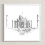 "Taj Mahal" - Art Print in Grey by Paul Berthelot - Framed
