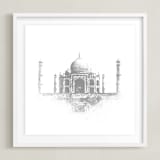 "Taj Mahal" - Art Print in Grey by Paul Berthelot - Framed
