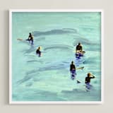 "Waiting, Malibu 2012" - Art Print in Ocean Blue by Annie Seaton - Framed
