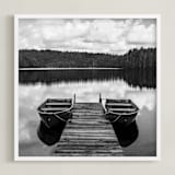 "Row Boats" - Art Print in White by Keely Norton Owendoff - Framed