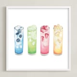 "watercolor drinks" - Art Print in Rainbow by Anne Kostecki - Framed