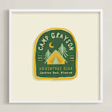 "Camp Patch" - Personalized Art Print in Ochre by Susan Zinader - Framed