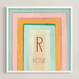 "Rainbow Twist - Custom" - Personalized Art Print in Mint by Lindsay Megahed - Framed