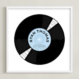 "For the Record" - Personalized Art Print in Baby Blue by Baumbirdy - Framed