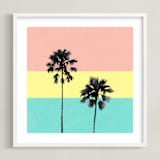 "Palm Tree Silhouette" - Art Print in sunshine by Cass Loh - Framed