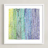 "Rainbow Dots 2" - Art Print in Sky by Kerry Doyle - Framed