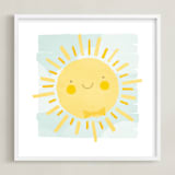 "Sunny" - Art Print in Sky by Susan Asbill - Framed