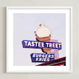 "Tastee Treet" - Art Print in tastee blue by Calais A Le Coq - Framed