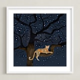"starry sky leopard" - Art Print in navy by Cass Loh - Framed