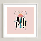 "Little Beetle" - Art Print in Blush by Anna Clement - Framed