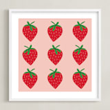 "Strawberry" - Art Print in Blush Pink by Kerry Doyle - Framed