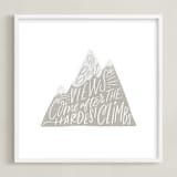 "Mountain Climb" - Art Print in Grey by Alethea and Ruth - Framed