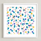 "Geometric plants" - Art Print in White by FERNANDA MARTINEZ - Framed