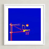 "Court Pop 4" - Art Print in Midnight Dunk by Tania Medeiros - Framed