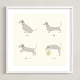 "Good Dog" - Art Print in Biscuit by Alexandra Cohn - Framed