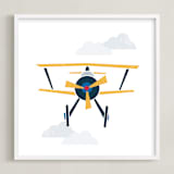 "Stacked Plane" - Art Print in Sun by Jennifer Morehead - Framed