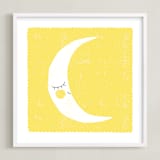 "Sleepy Moon" - Art Print in Lunar by Angela Thompson - Framed