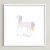 "Unicorn Magic" - Art Print in Marshmallow by Lori Wemple - Framed