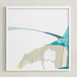 "Papers No. 26.2" - Art Print in Aqua Blue by Erin McCluskey Wheeler - Framed