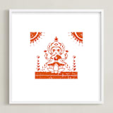 "Lakshmi" - Art Print in Vermillion by Susie Allen - Framed