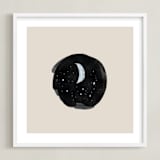 "Little Moon" - Art Print in Cream by Nancy Noreth - Framed