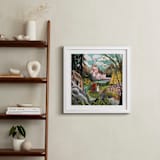 "Belle and Beast Stroll the Castle Grounds" - Art Print in Forest by Becky Nimoy - In a Room