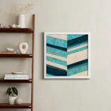 "Paper Chevron" - Art Print in Ocean by Kelly Nasuta - In a Room