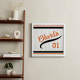 "Vintage Jersey - Orange/Black" - Personalized Art Print in Orange/Black by Jessie Steury - In a Room