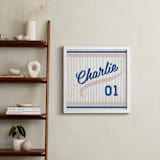 "Vintage Jersey - Navy/Grey" - Personalized Art Print in Navy/Grey by Jessie Steury - In a Room