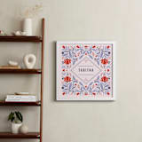 "Framed in Florals" - Personalized Art Print in Rose by Kristen Smith - In a Room