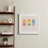 "Rainbow Popsicles" - Art Print in Taupe by Lauren Semmer - In a Room