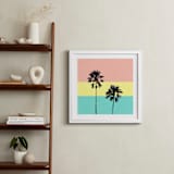 "Palm Tree Silhouette" - Art Print in sunshine by Cass Loh - In a Room