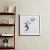 "That's one fast bike, said the Cloud" - Art Print in Polar Bear Blue by Maja Cunningham - In a Room