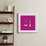 "Boho Bugs" - Art Print in Magenta by Britt Mills - In a Room
