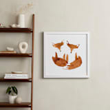"Twin Foxes" - Art Print in Earthy Red by Mia Posada - In a Room