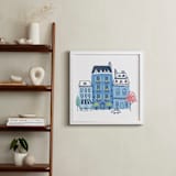 "Paris, J'adore" - Art Print in Parisian Blue by Ali Macdonald - In a Room