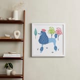 "Parisian Poodle" - Art Print in Parisian Blue by Ali Macdonald - In a Room