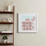 "Pastel Pink House" - Art Print in Peach by Heather Loriece - In a Room