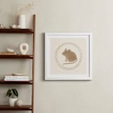 "Woodland Animal Frame - Mouse" - Art Print in Cream by Creo Study - In a Room