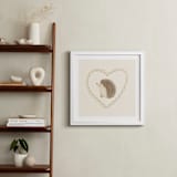 "Woodland Animal Frame - Hedgehog" - Art Print in Cream by Creo Study - In a Room