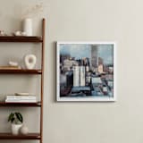 "Looking Downtown" - Art Print in grey blue by Hadas Tal - In a Room